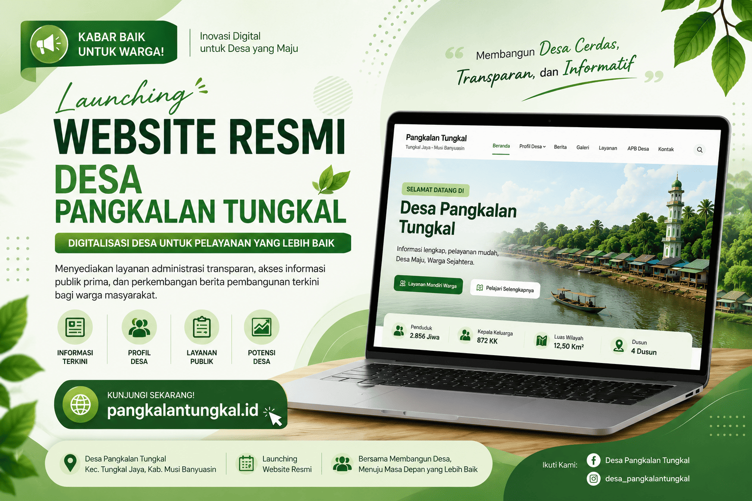 Launching Website Resmi Desa Pangkalan Tungkal, Wujud Transformasi Digital Pelayanan dan Informasi Desa